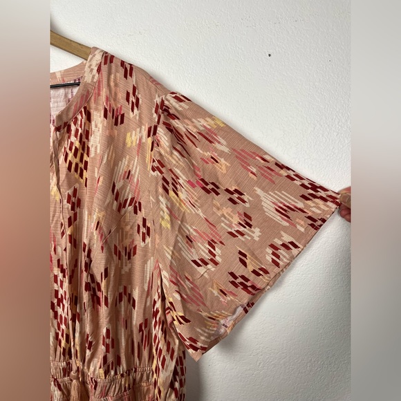 Knox Rose Women's Boho Hippy Flowy Rayon Midi Dress Large Pink Shade plus sz 3x - Picture 3 of 8